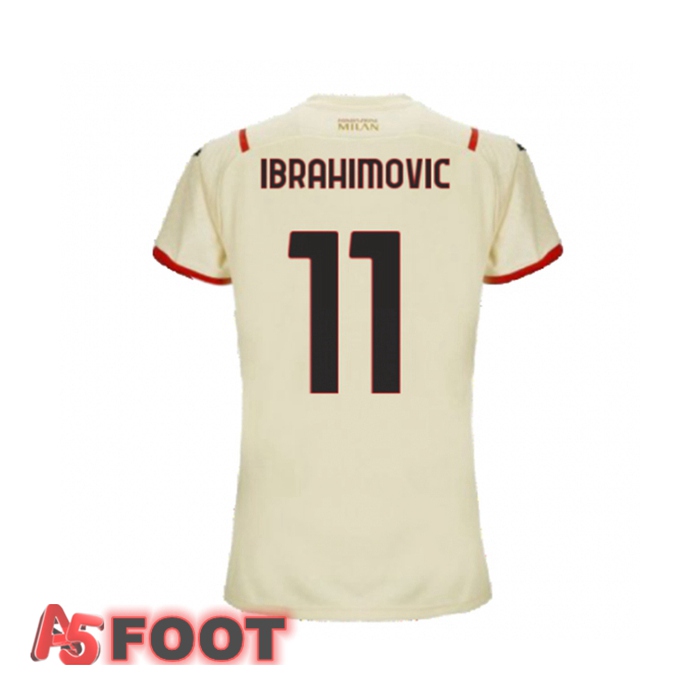 Maillot Milan AC（IBRAHIMOVIC 11）Femme Exterieur Beige 2021/2022