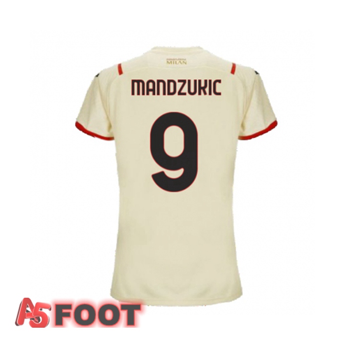 Maillot Milan AC（GIROUD 9）Femme Exterieur Beige 2021/2022