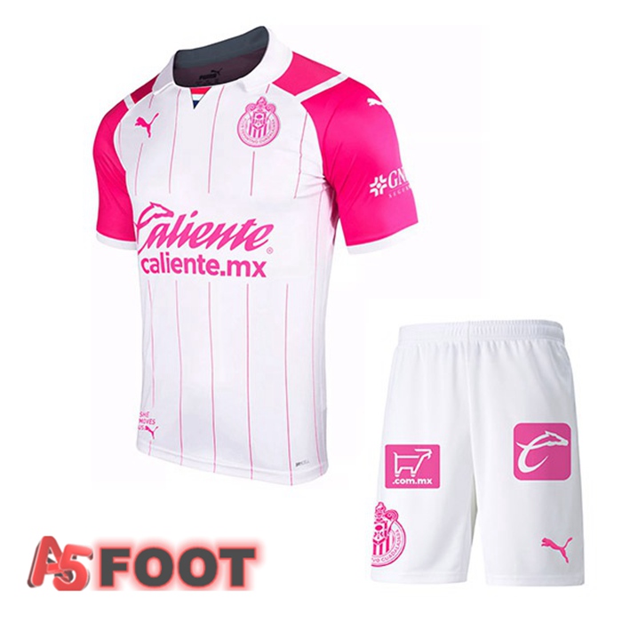 Maillot CD Guadalajara Enfant Special Edition Rose Blanc 2021/22