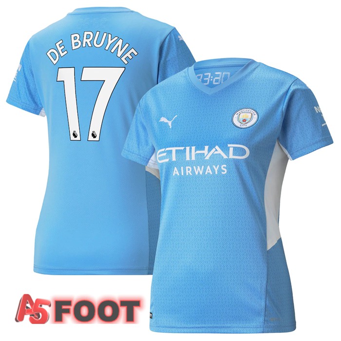 Maillot Manchester City (DE BRUYNE 17) Femme Domicile Bleu Clair 2021/2022