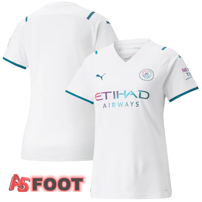 Maillot De Foot Manchester City Femme Exterieur Blanc 2021/2022