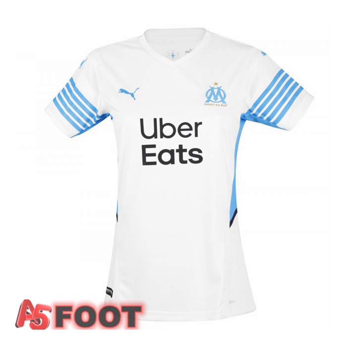Maillot Olympique Marseille Femme Domicile Blanc/Bleu 2021/2022