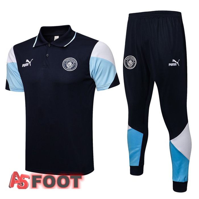 Polo de Foot Manchester City + Pantalon Bleu Royal 2021/2022