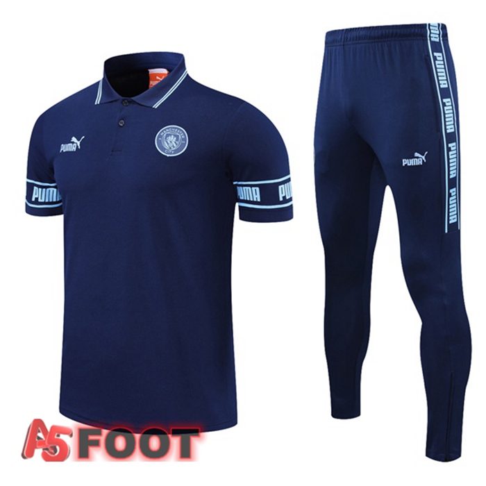 Polo de Foot Manchester City + Pantalon Bleu Royal 2021/2022