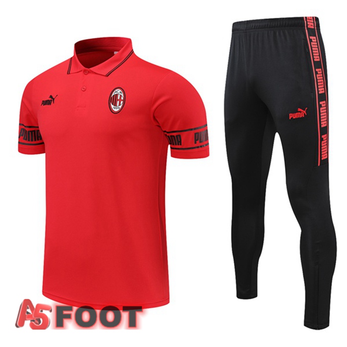 Polo de Foot Milan AC + Pantalon Rouge 2021/2022
