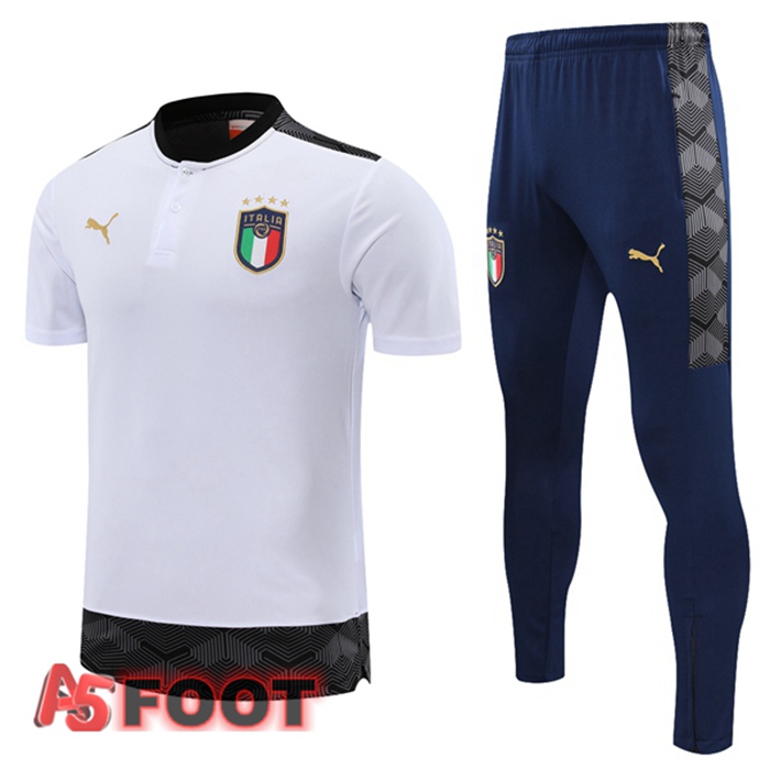 Polo de Foot Italie + Pantalon Blanc 2021/2022