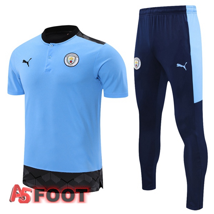 Polo de Foot Manchester City + Pantalon Bleu 2021/2022