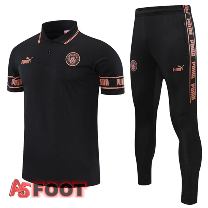 Polo de Foot Manchester City + Pantalon Noir 2021/2022