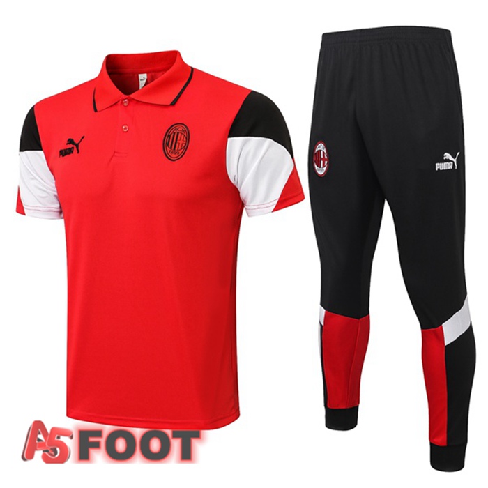 Polo de Foot Milan AC + Pantalon Rouge 2021/2022