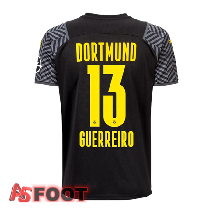 Maillot Dortmund BVB (Guerreiro 13) Femme Exterieur Noir 2021/22