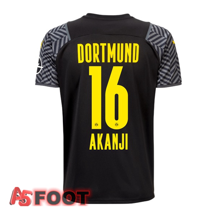 Maillot Dortmund BVB (Akanji 16) Femme Exterieur Noir 2021/22
