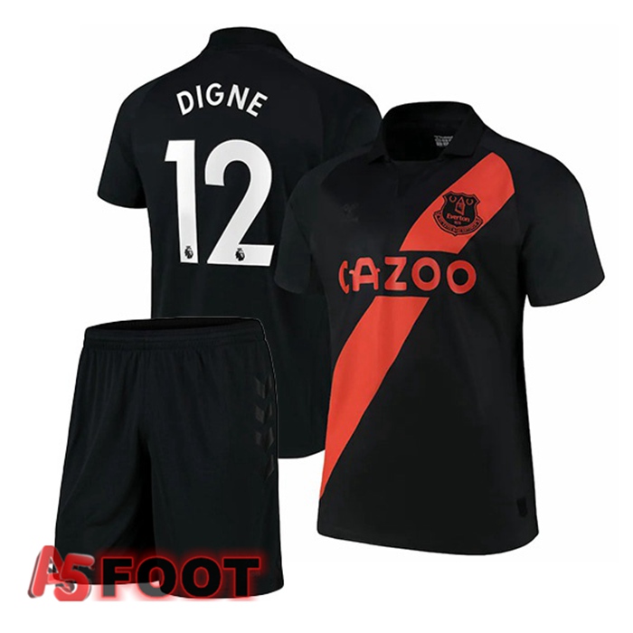Maillot Everton (Digne 12) Enfant Exterieur Noir 2021/22
