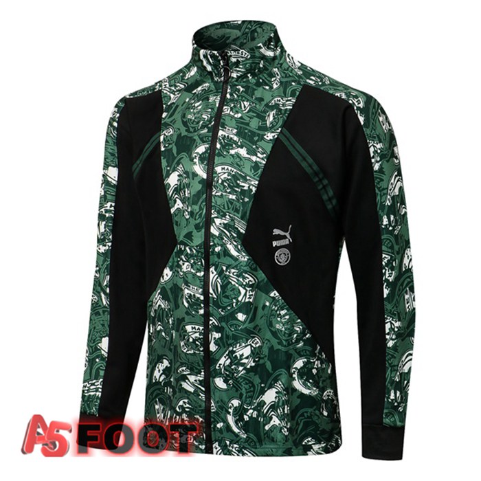 Veste de Foot Manchester City Vert Noir 2021/2022