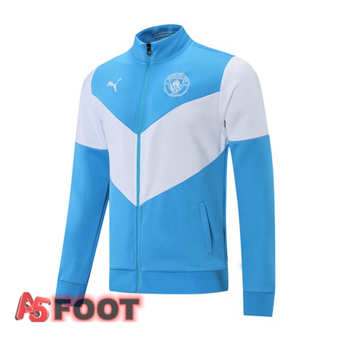 Veste de Foot Manchester City Bleu Blanc 2021/2022