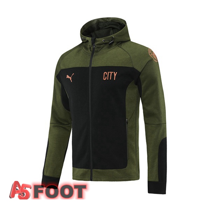 Veste A Capuche Manchester City Vert Noir 2021/2022