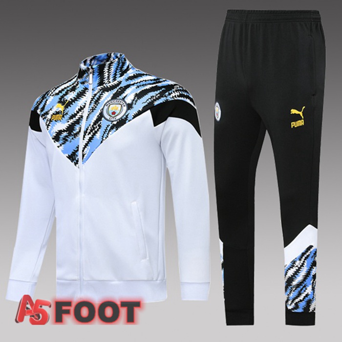 Survetement Enfant Manchester City Blanc Bleu 2021/2022