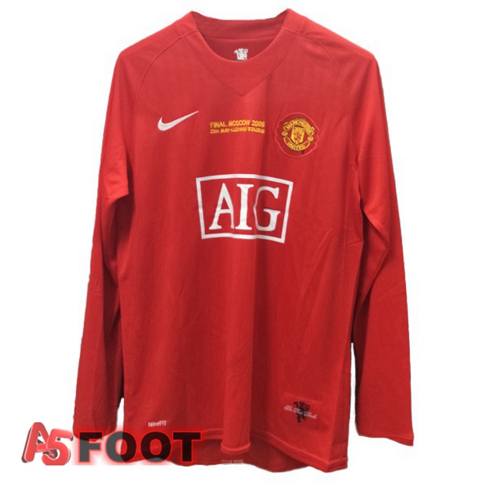 Maillot de Foot Manchester United Champion Manche longue Retro Domicile 2007