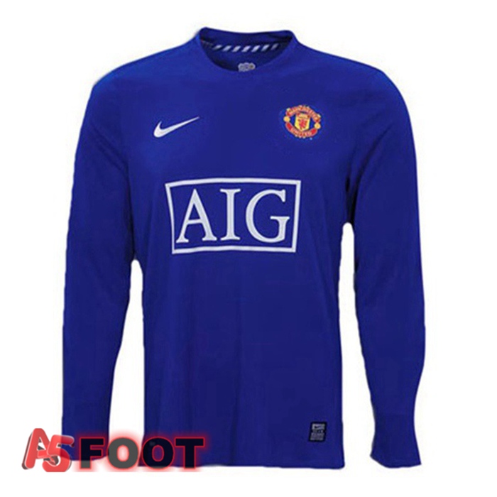 Maillot de Foot Manchester United Manche longue Retro Exterieur 2007-2008