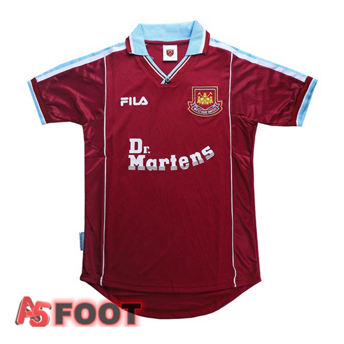 Maillot de Foot West Ham United Retro Domicile Pourpre 1999-2001