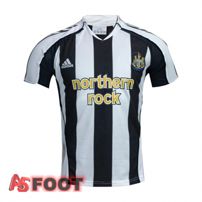Maillot de Foot Newcastle United Retro Domicile Blanc Noir 2005-2006