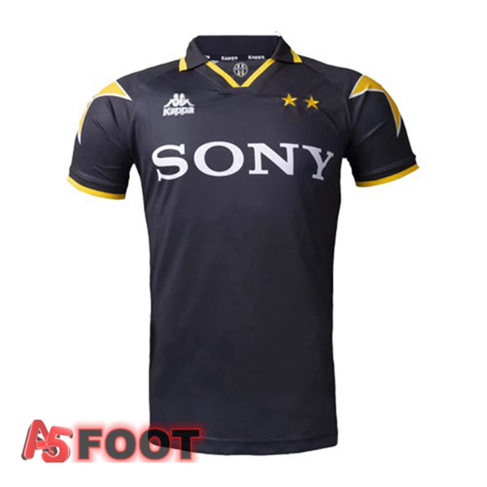 Maillot de Foot Juventus Retro Exterieur Noir Jaune 1996-1997