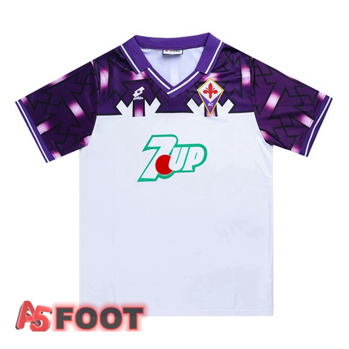 Maillot de Foot ACF Fiorentina Retro Exterieur Pourpre Blanc 1992-1993