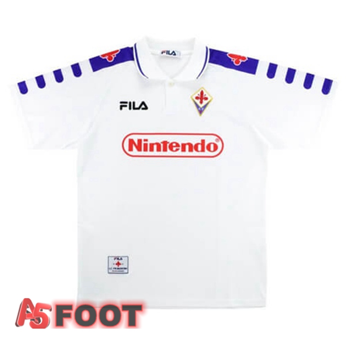 Maillot de Foot ACF Fiorentina Retro Exterieur Blanc 1998-1999