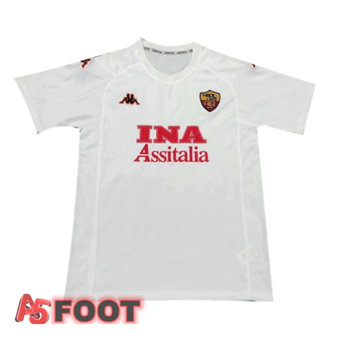 Maillot de Foot Roma Retro Exterieur Blanc 2000-2001