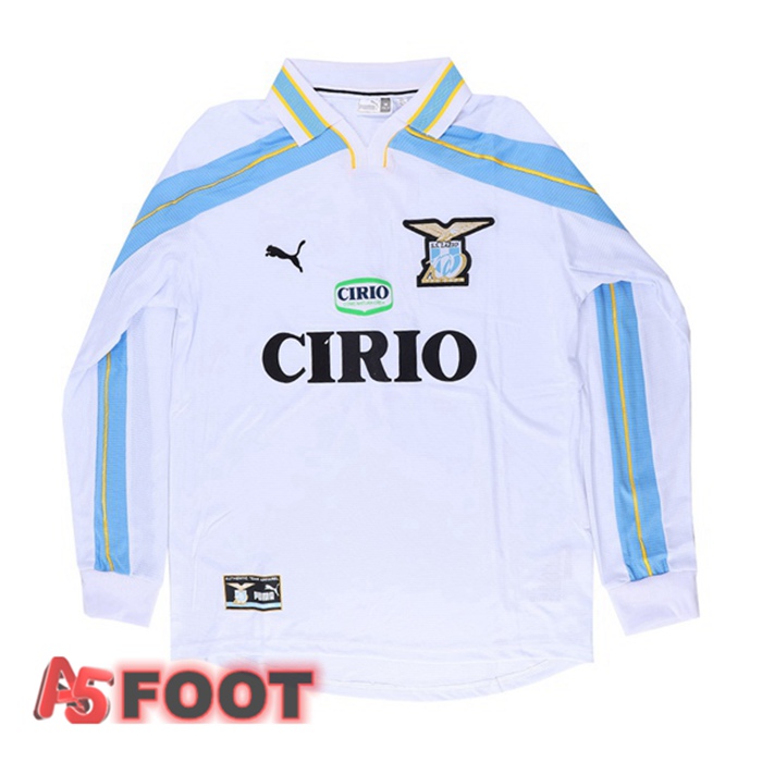 Maillot de Foot SS Lazio Retro Exterieur Manche Longue Blanc 1999-2000