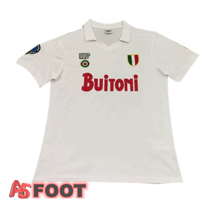 Maillot de Foot SSC Naples Retro Exterieur Blanc 1987-1988