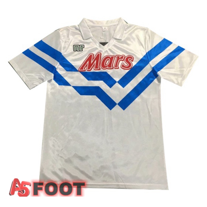 Maillot de Foot SSC Naples Retro Exterieur Blanc 1988-1989