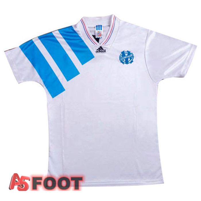 Maillot de Foot Marseille OM Retro Domicile Blanc 1992-1993
