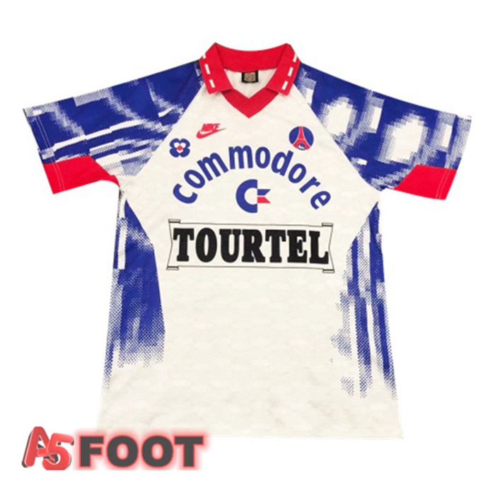 Maillot de Foot Paris PSG Retro Exterieur Blanc 1993-1994
