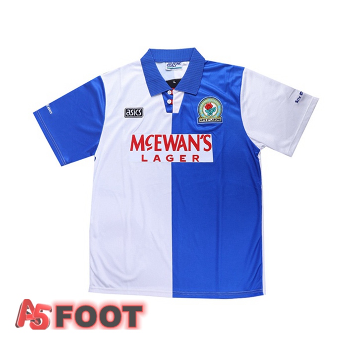 Maillot de Foot Blackburn Rovers Retro Domicile Bleu Blanc 1994-1995