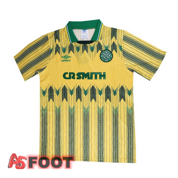 Maillot de Foot Celtic FC Retro Exterieur Yellow Retro Jaune 1991-1992