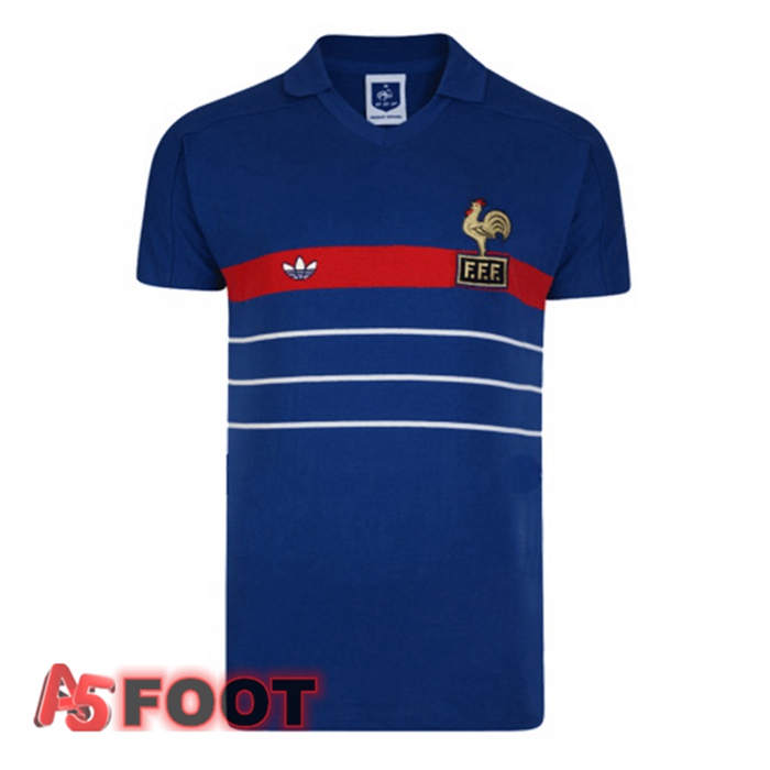 Maillot de Foot France Retro Domicile Bleu 1984