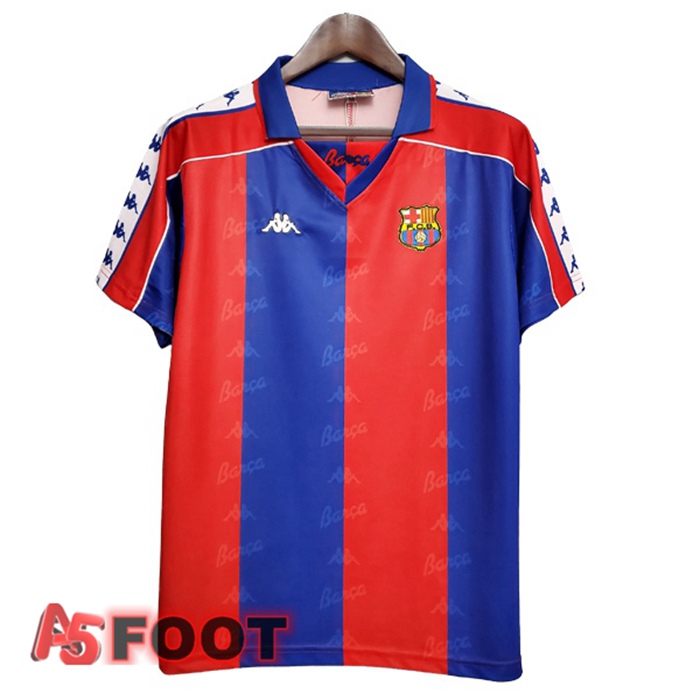 Maillot de Foot FC Barcelone Retro Domicile Rouge Bleu 1992-1995