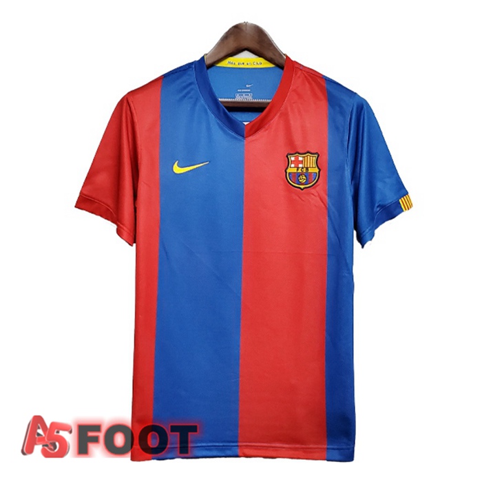 Maillot de Foot FC Barcelone Retro Domicile Rouge Bleu 2006-2007