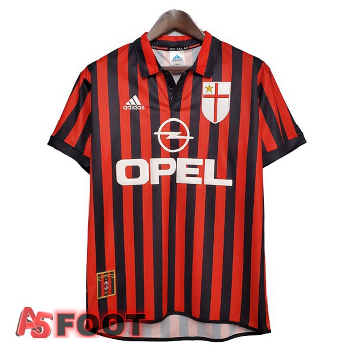 Maillot de Foot Milan AC Retro Domicile Rouge 1999-2000