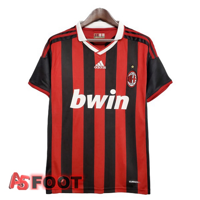 Maillot de Foot Milan AC Retro Domicile Rouge 2009-2010