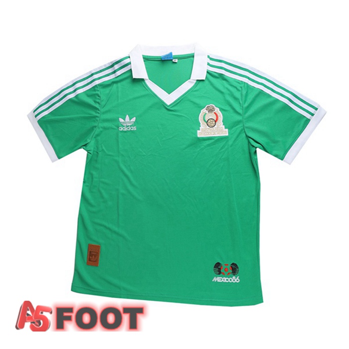Maillot de Foot World Cup Mexique Retro Domicile Vert 1986
