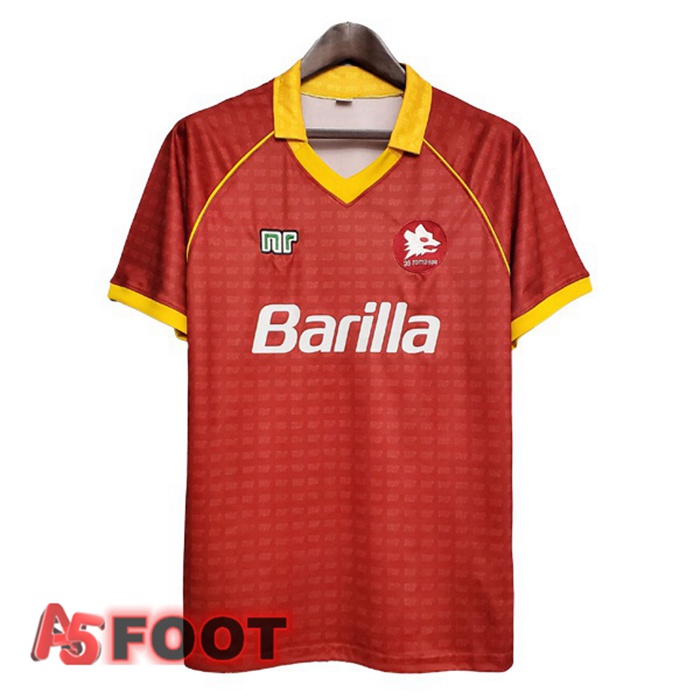 Maillot de Foot AS Roma Retro Domicile Rouge 1990-1991