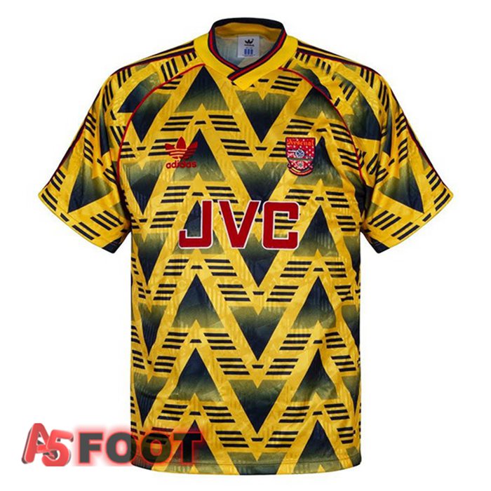 Maillot de Foot Arsenal Retro Exterieur Jaune 1991-1993