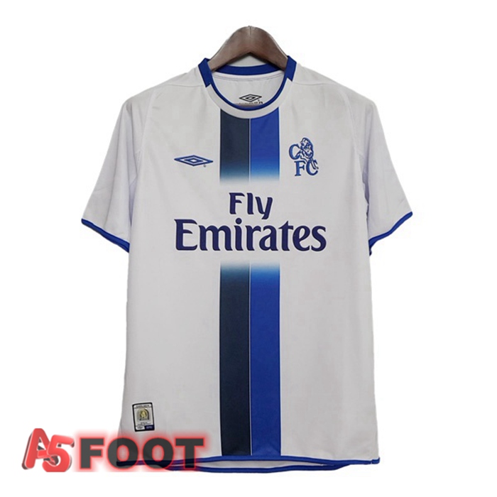 Maillot de Foot FC Chelsea Retro Exterieur Blanc 2003-2005