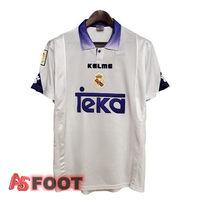 Maillot de Foot Real Madrid Retro Domicile Blanc 1997-1998