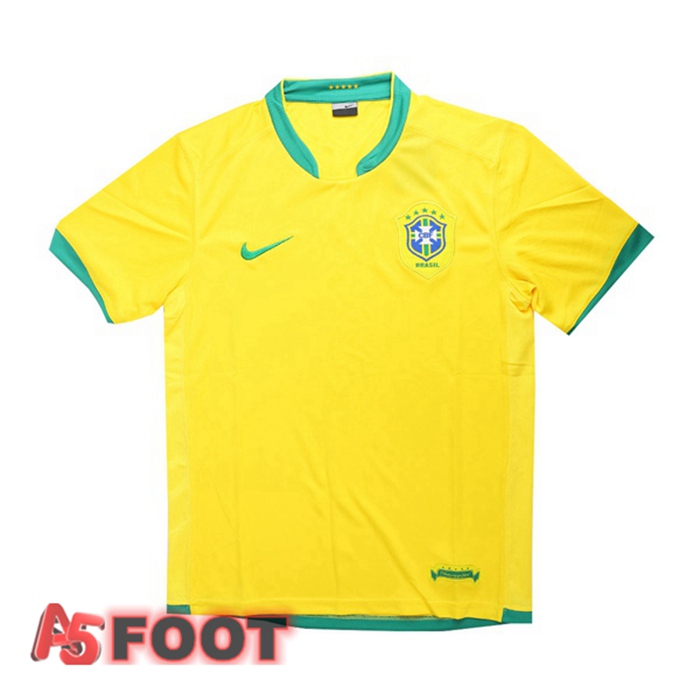 Maillot de Foot Bresil Retro Domicile Jaune 2006