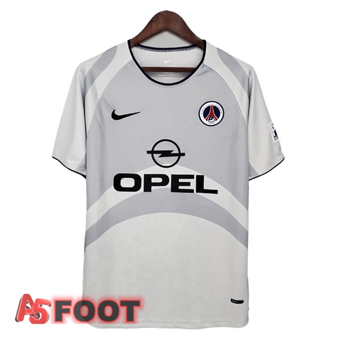 Maillot de Foot Paris PSG Retro Exterieur Blanc 2001-2002