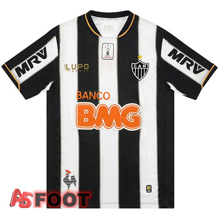 Maillot de Foot Atletico Mineiro Retro Domicile Noir Blanc 2013