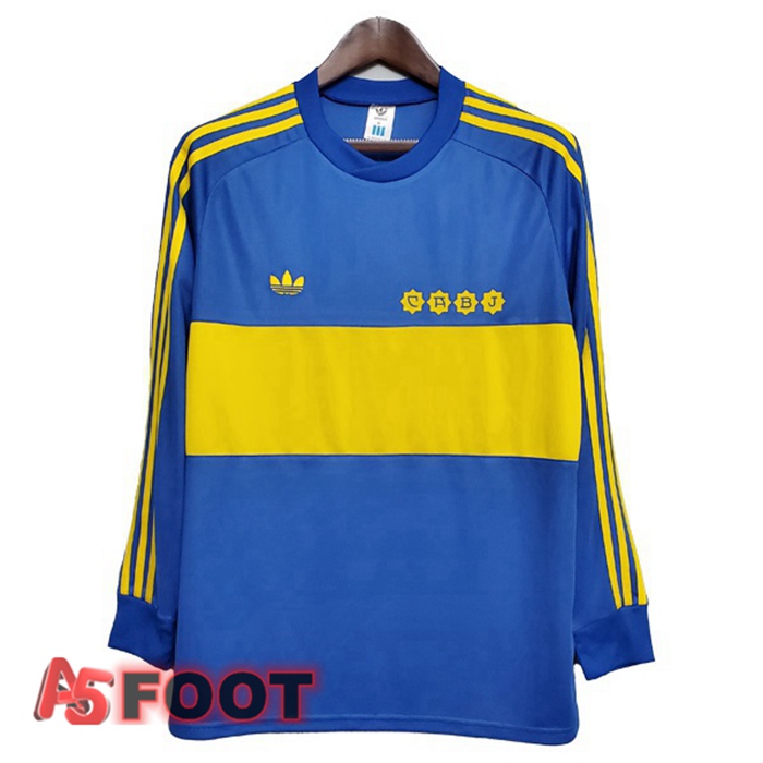 Maillot de Foot Boca Juniors Retro Domicile Manche Longue Bleu 1981