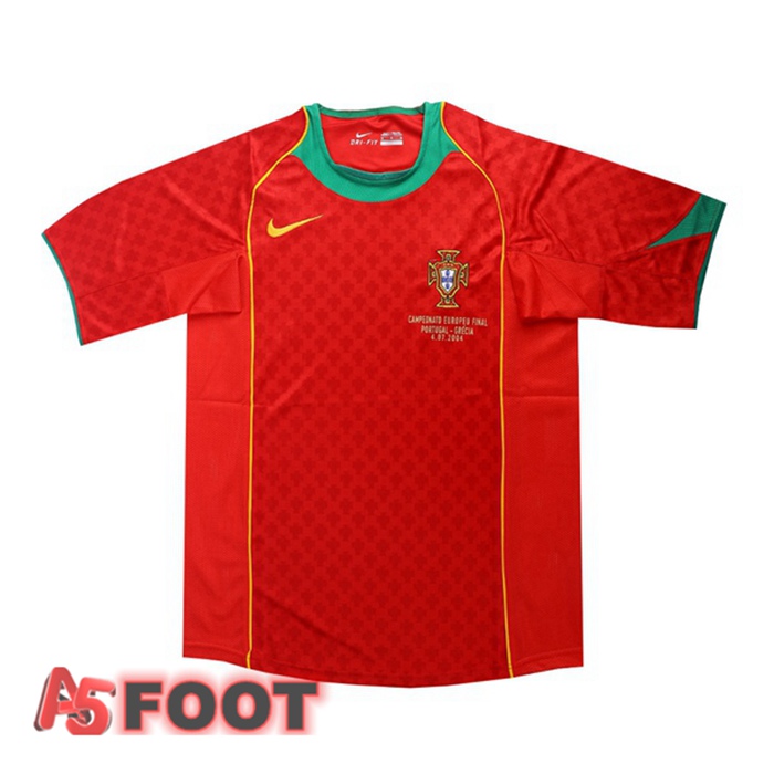 Maillot de Foot Portugal Retro Domicile Rouge 2004